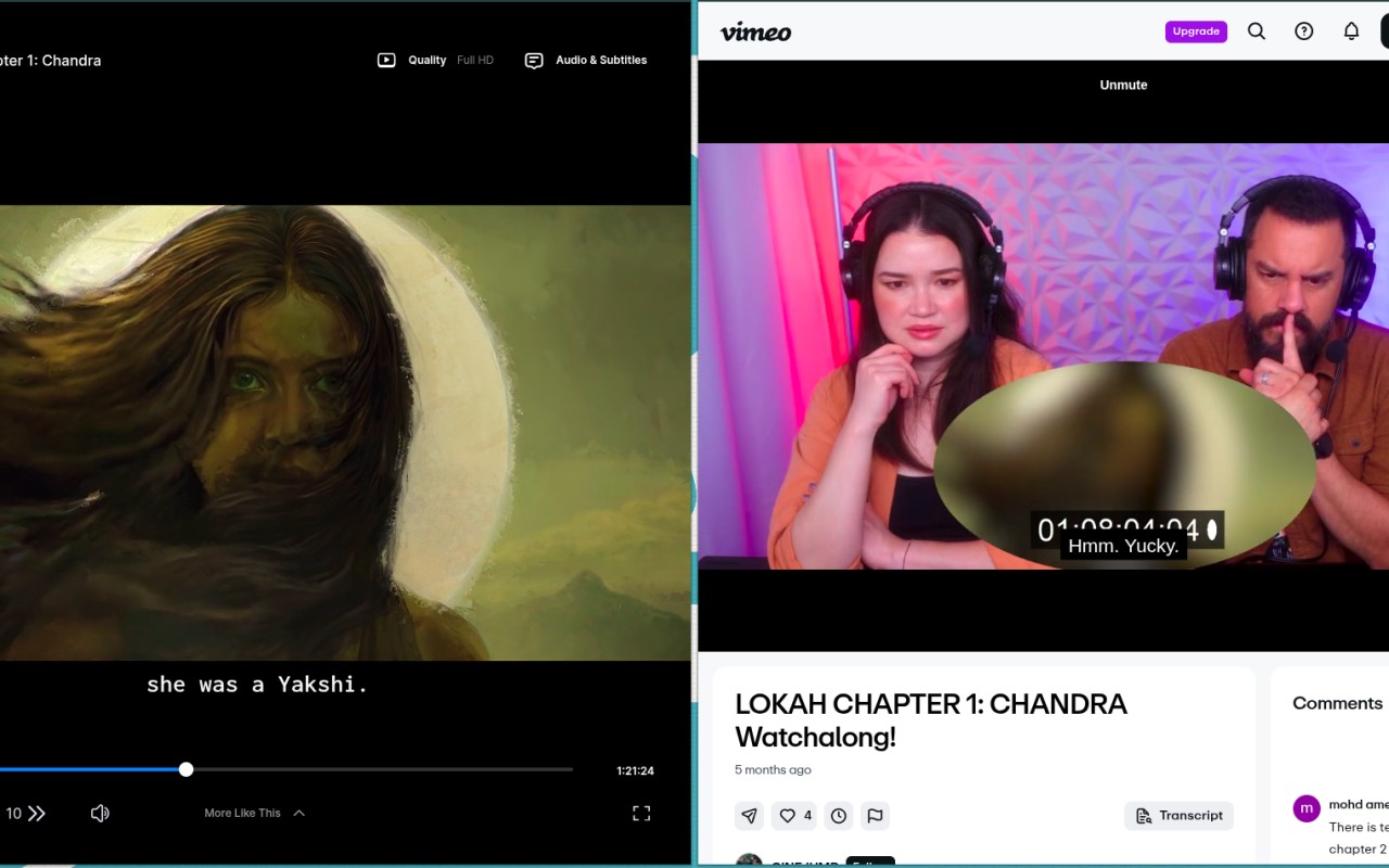 Both videos playing in sync